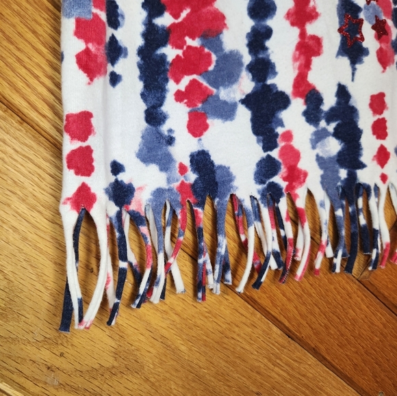 2 Fourth of July shirts 4t girl cat with glasses and tie dye tassle tank top - Picture 5 of 14